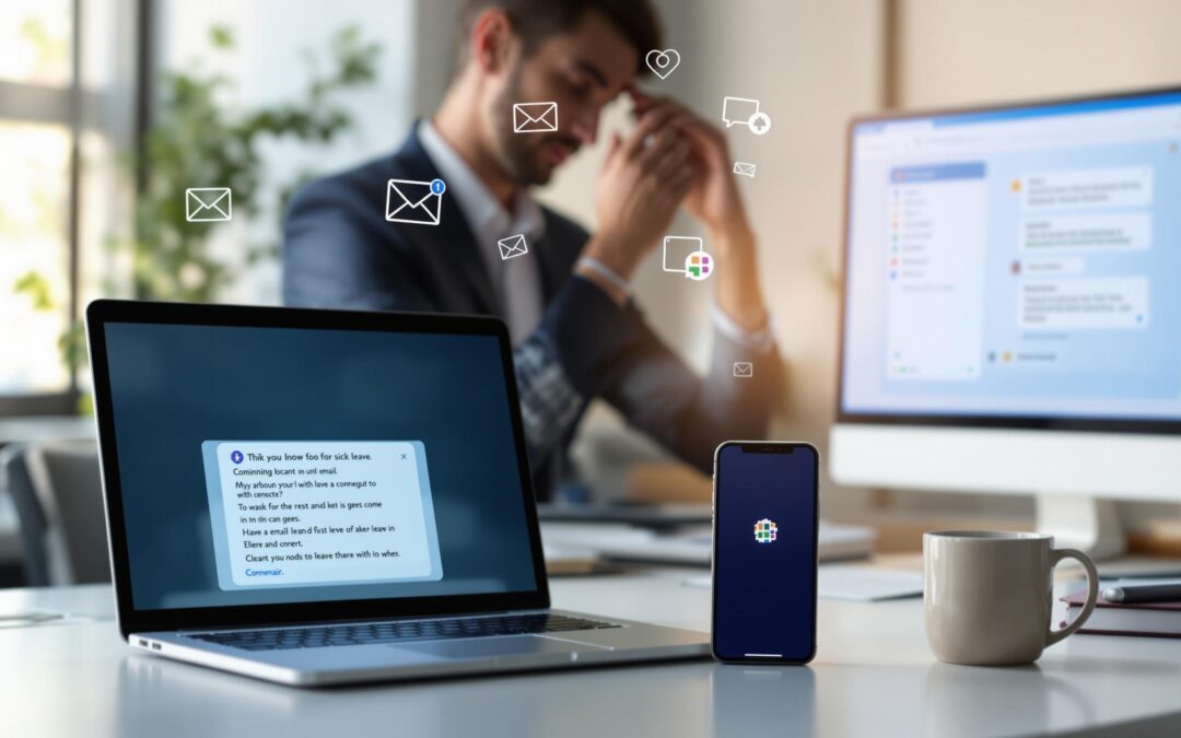 Modèles de messages d&rsquo;absence maladie : SMS, email et messageries instantanées efficaces